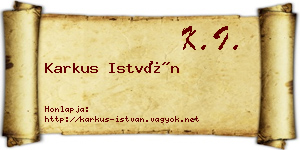 Karkus István névjegykártya