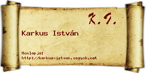 Karkus István névjegykártya